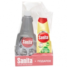 Чистящее средство SANITA cпрей Блеск Металла 500 мл. + подарок